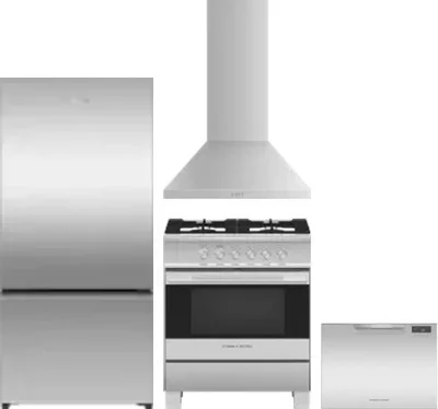 4 Piece Package Includes Refrigerator, Range, Hood And Dishwasher